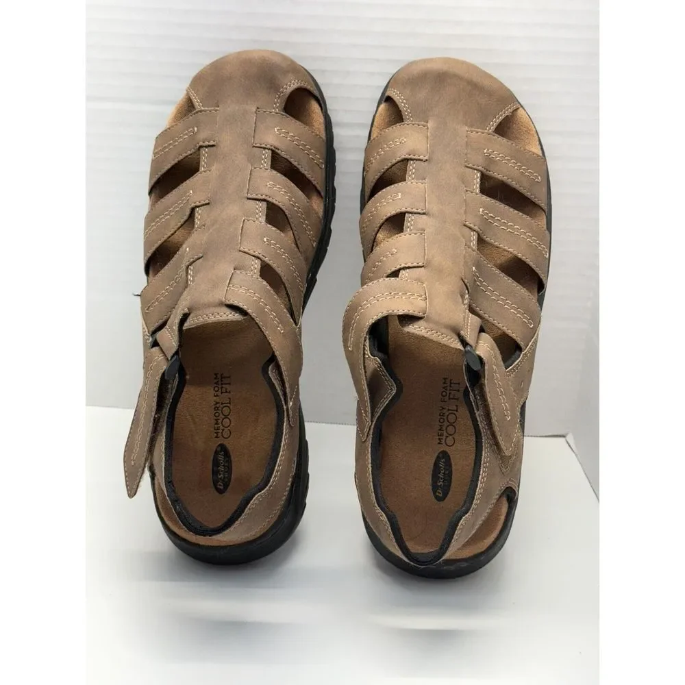 Dr Scholls Men's Sandals Sz 11M Candid Fisherman Closed Toe Memory Foam Cool Fit